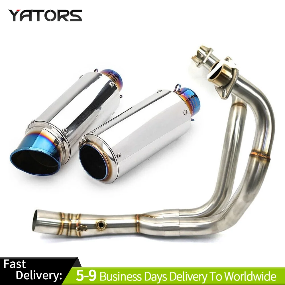 

Full System Exhaust Muffler Tips Front Link Pipe For Yamaha YZF R7 MT-07 FZ07 Exhaust Systems Exhausts Pipes