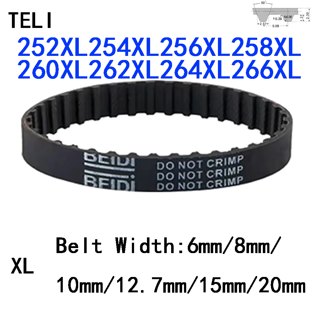 XL High Torque Rubber Timing Belt, Model252XL254XL256XL258XL260XL262XL264XL266XL Timing Belt