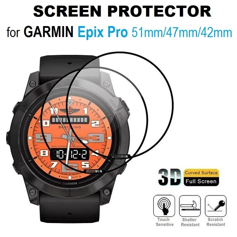 2PCS 3D gebogene Kante Displayschutzfolie für Garmin Epix Pro 51mm Smart Watch Full Cover