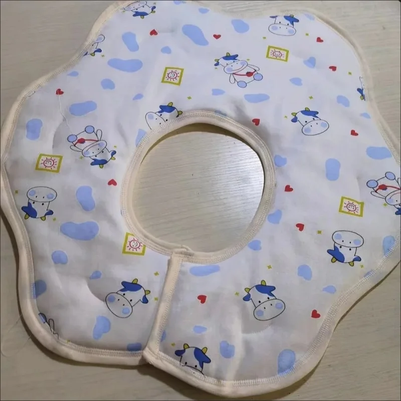 Kawaii Adult Baby Cartoon Print ‌Feeding Bib Cute ABDL Pure Cotton Double-layer Scarf DDLG Cosplay ‌Drool Muffler Bib‌ Costumes