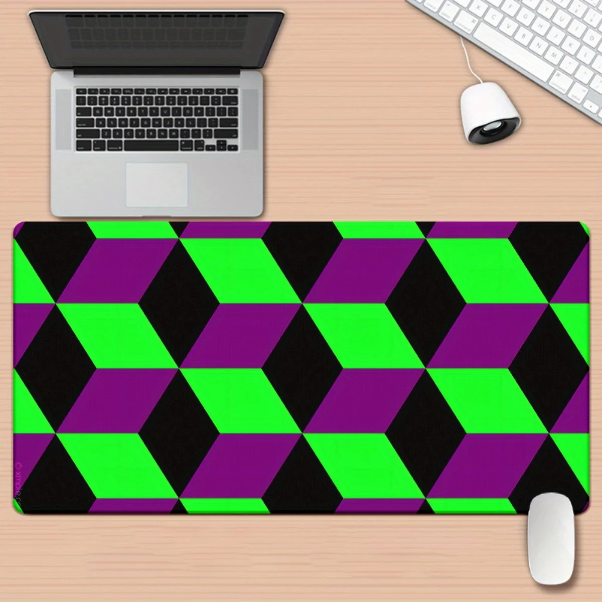 Brand Hex Green HD Printed Desk Pad, Iron Art XXL Mouse Mat, Multi Functional Gaming Keyboard Mousepad, Office PC Gamer Desk Mat