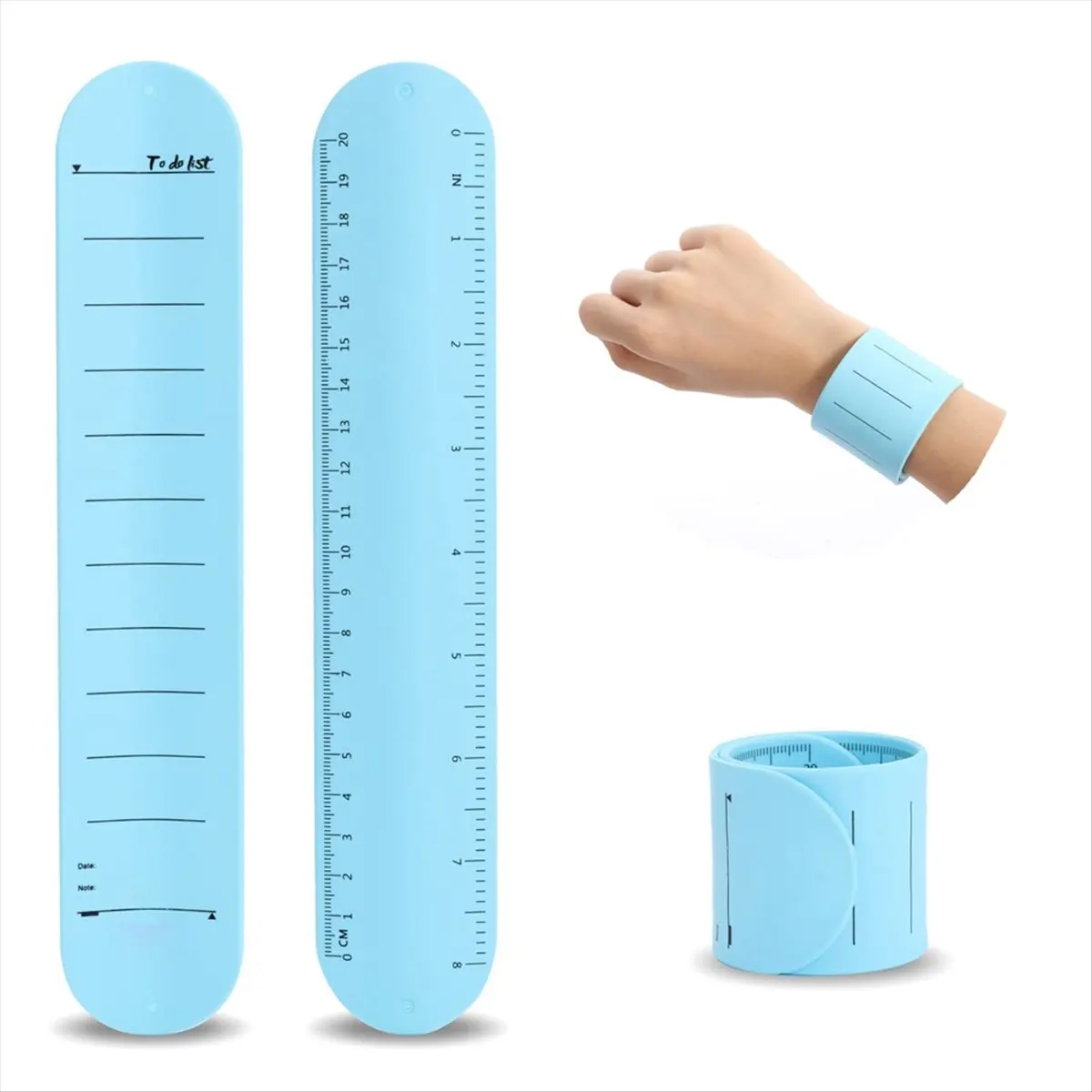 T81C! Wearable Nurse Notepad Wristbands, 2 Pack Silicone Reminder Bracelet Write on Memo,Blue