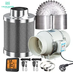 Centrifugal Fans&Activated Carbon Air Filter 4/5/6/8/Inch 220V Set For Led grow light Indoor Hydroponics Grow Tent Greenhouses