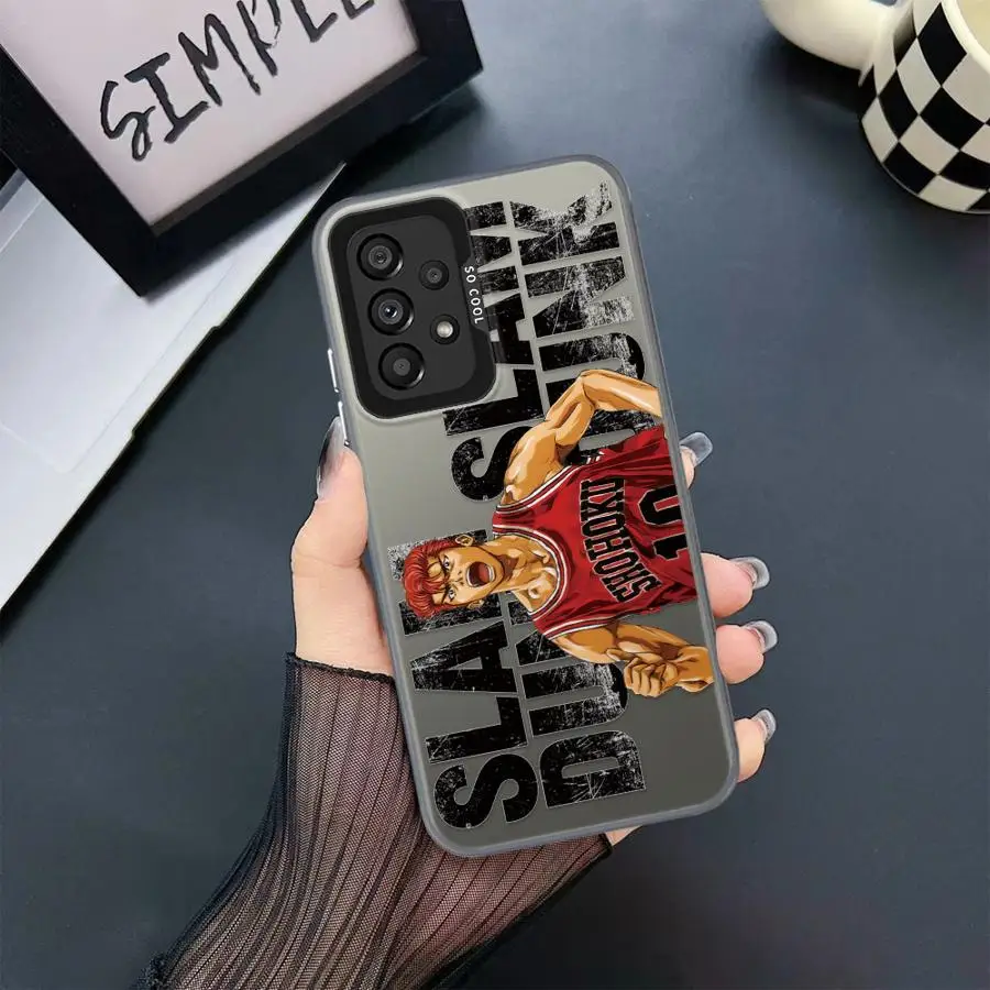 Leather Cartoon Slam Dunk Comics Cover Phone Case for Samsung Galaxy A15 A25 A52 A72 A51 A71 4G A73 A55 A54 A53 A52s Soft Shell