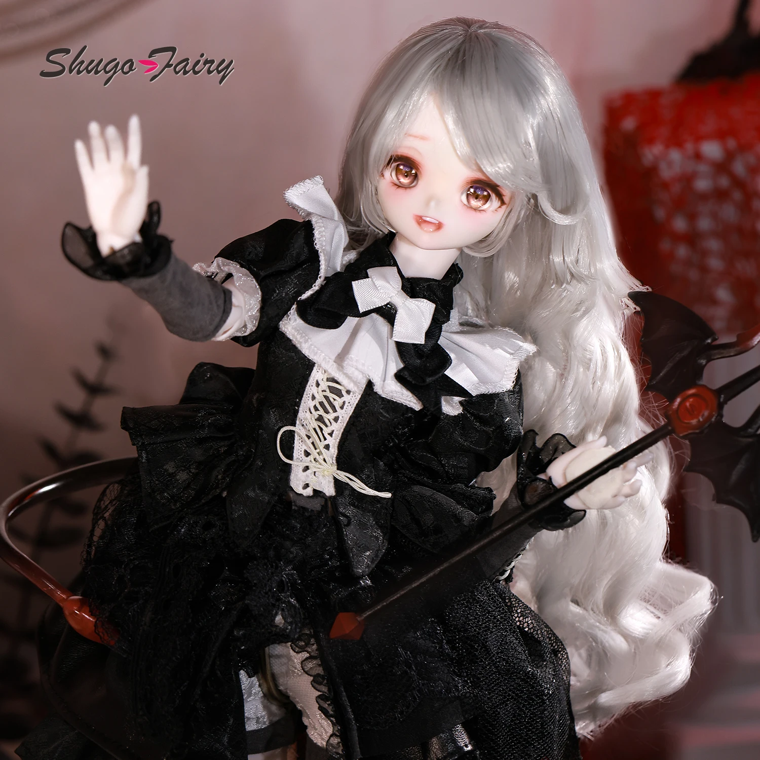 ShugaFairy Bree A 1/4 BJD FullSet Anime-Style Head Demon Horn Cat Female Magnetic Tail  Ears Ball-Jointed Doll Gift Figure view 6