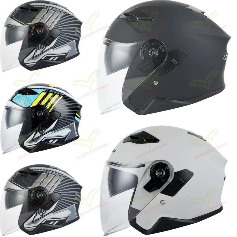 

Kuqibao Motorcycle Helmet, Half Face Dual Lens Helmet for Men Women E-bike, 3C Certified All Season Riding
