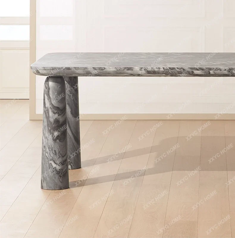 Hong Kong-style light luxury marble dining table, modern simple home use, eating table negotiation table