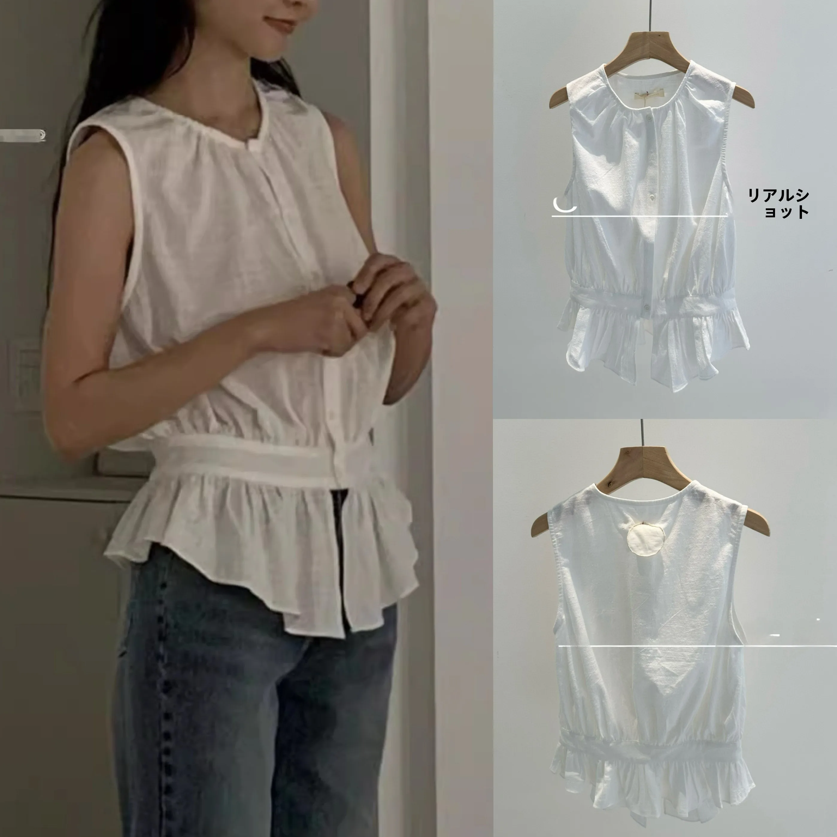 

White Svel irt Base Layer Uneven Hem Splicing Design Smooth Modern Sle Loose Fit round Ne Cotton 00% Women's Top
