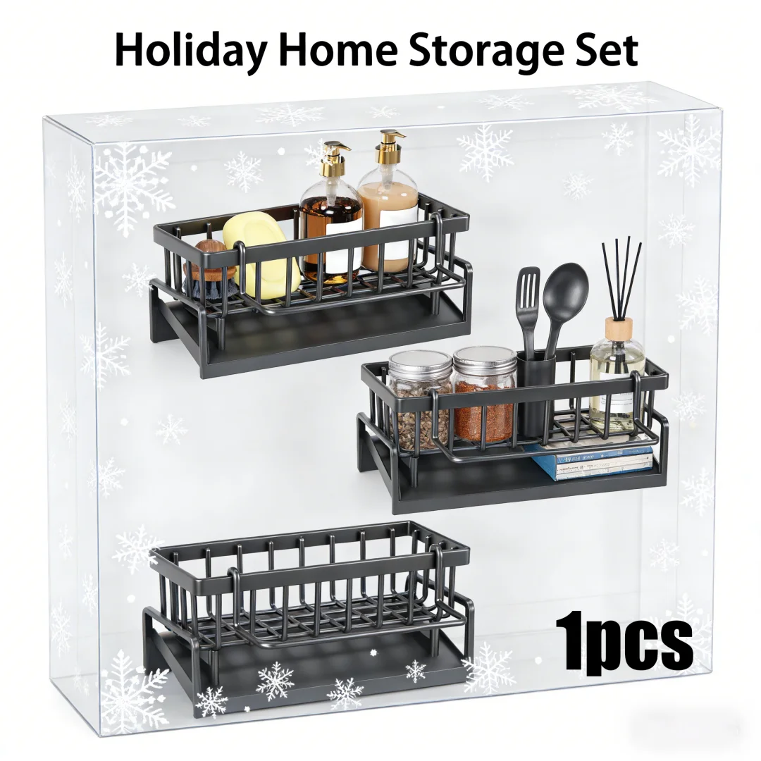 

Steel Sink Caddy, Dries & Organizes Sponges & Brushes. 25x13cm, Rust Resistant, by Sink