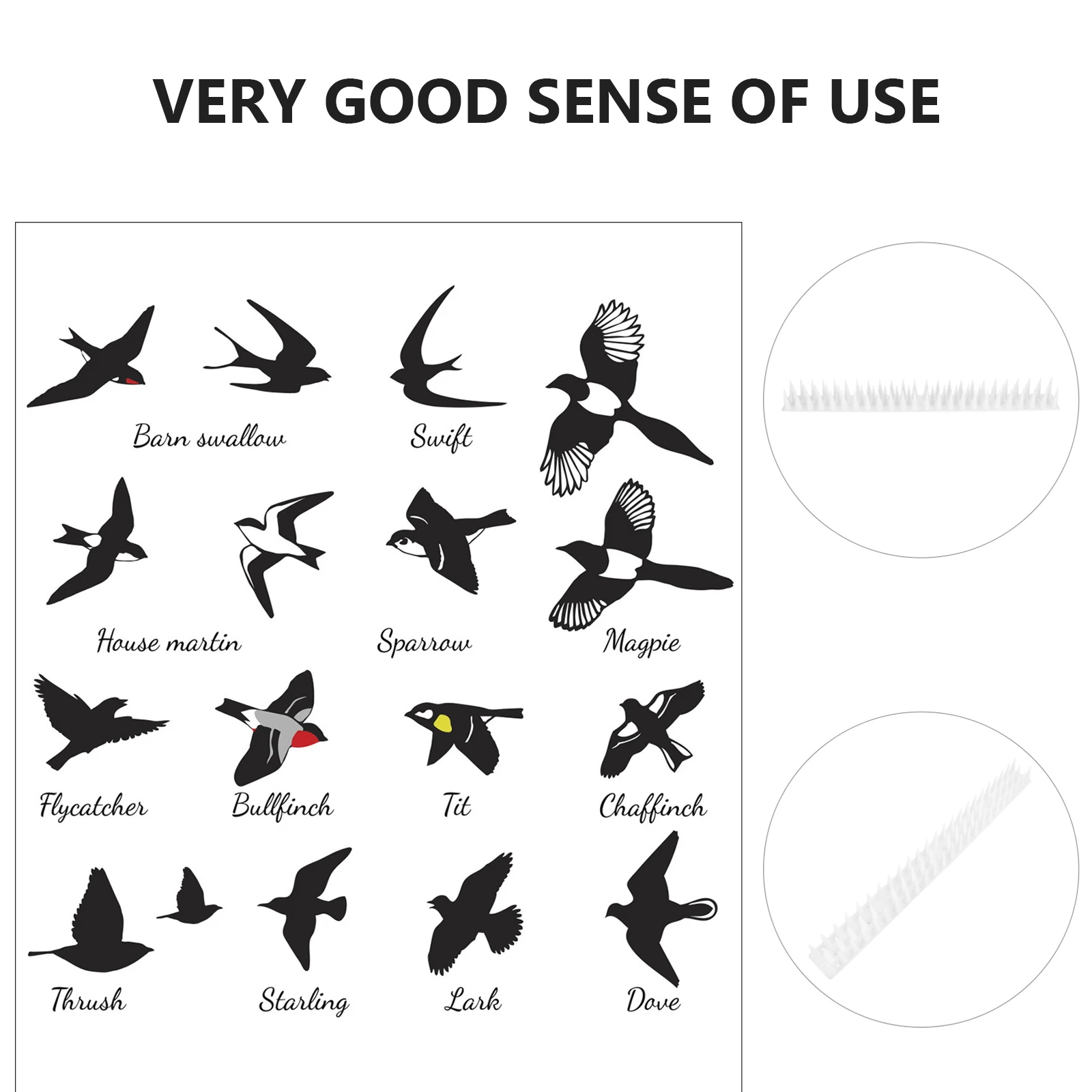 

Bird Thorn Pigeon for Pigeons Board Spike Plastic Fence Prevention Tool Strips Kit