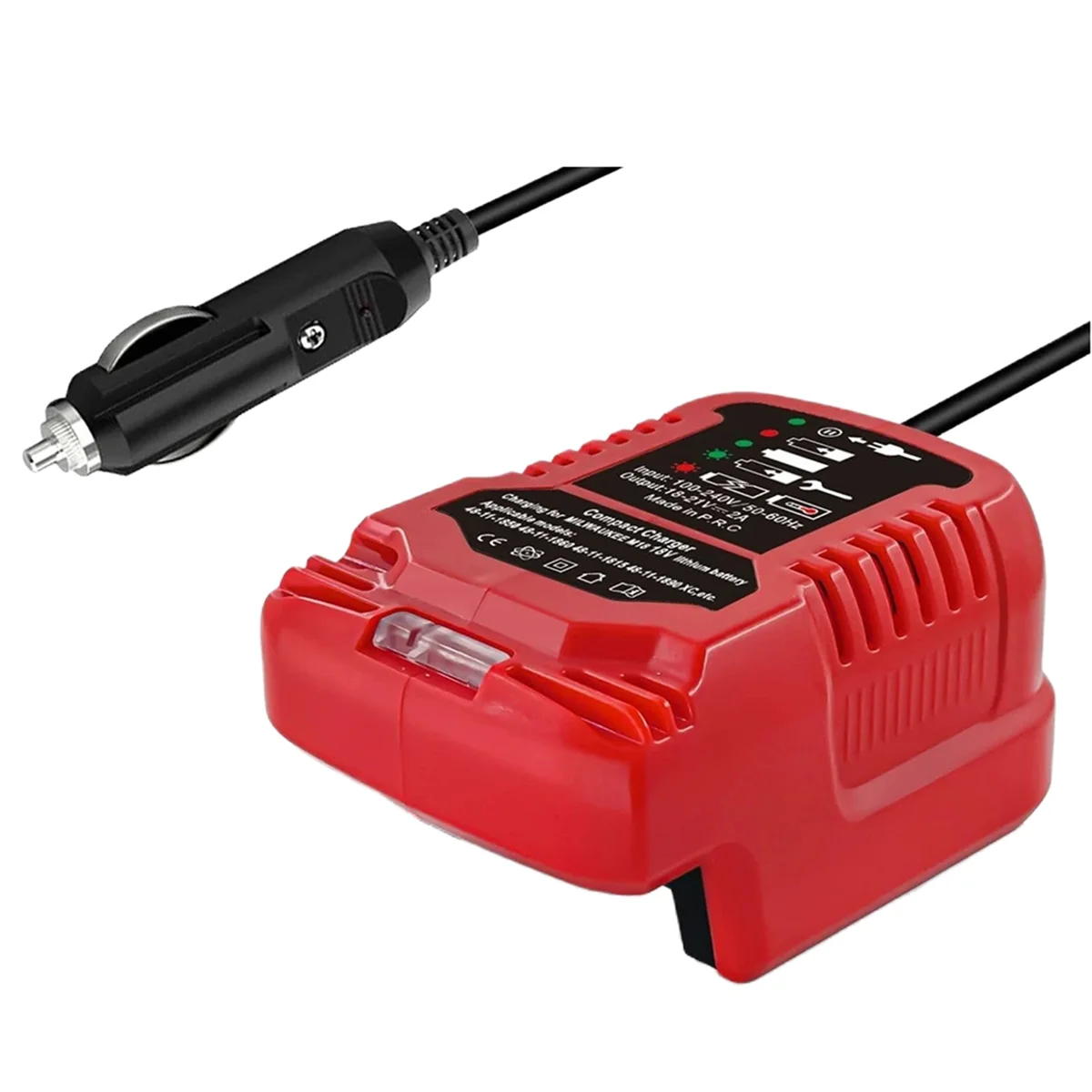 Car Charger for Milwaukee 18V M18 Battery Charger Replacement,Portable Mini Quick Charger,Cigarette Lighter Plug YDH