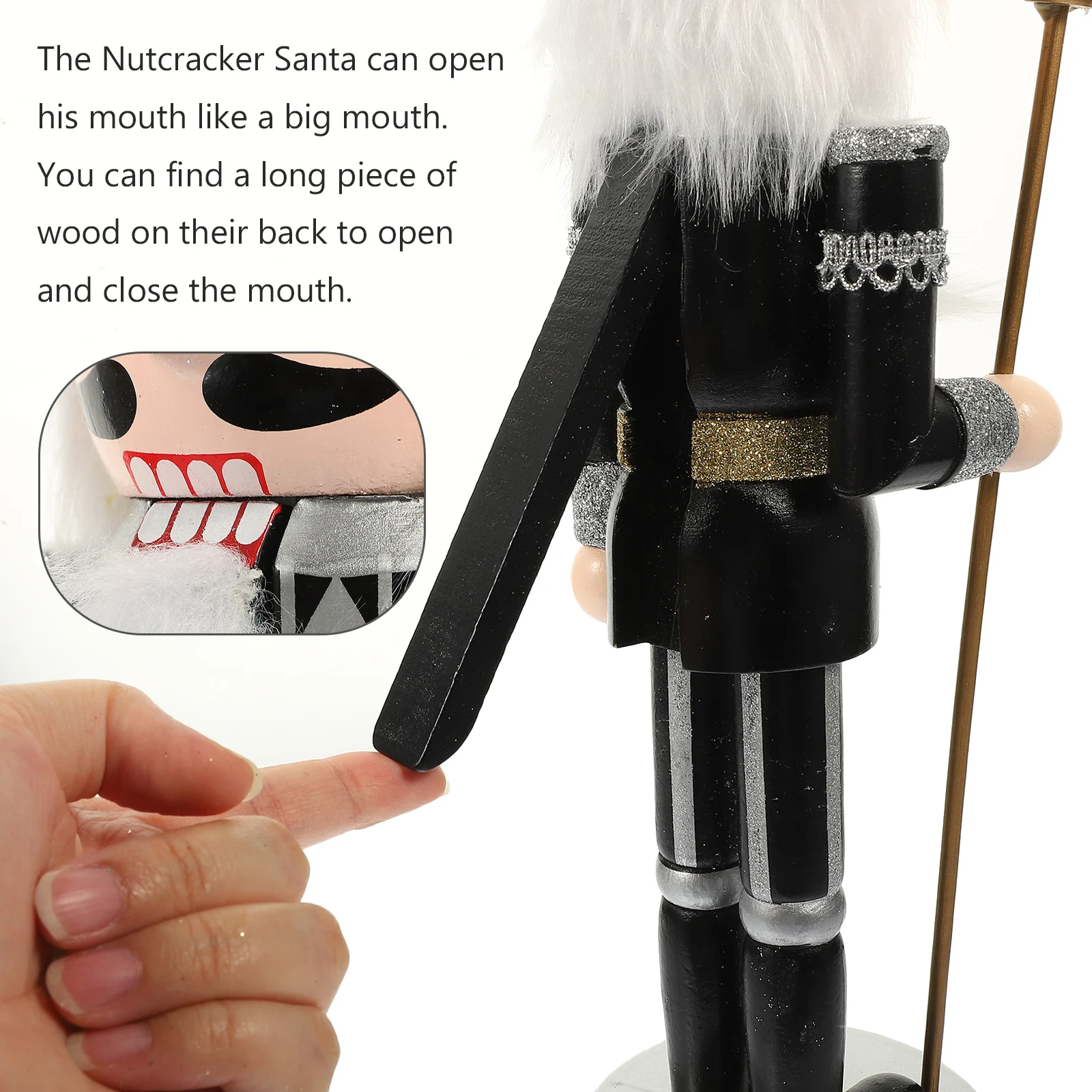 

Wooden Nutcracker Decor Xmas Ornament Desktop Home Office Decoration Christmas Gift For Family Friends Colleagues