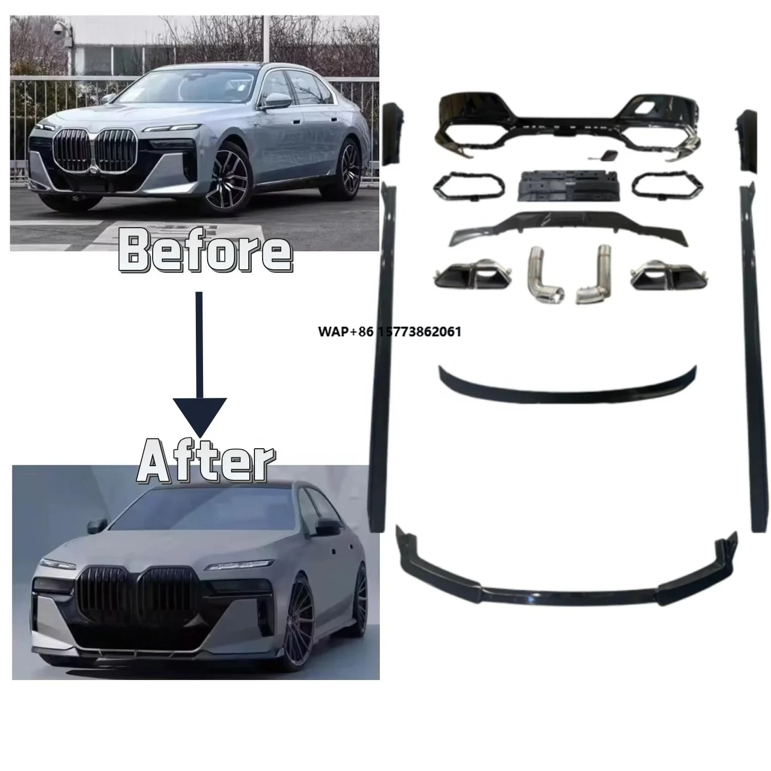 

7 Series Body Kit G70 2032 Modified Bumper Fender Upgrade to 2023 M760 Facelifts Car Bumper Grille Side Skirts Parts for BMer
