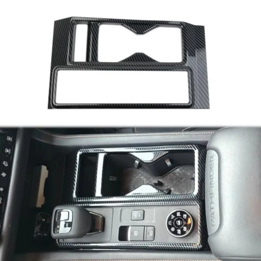 

Carbon Fiber Central Control Gear Shift Panel Cup Holder Cover Trim Accessories for 2022-2025 Nissan Pathfinder