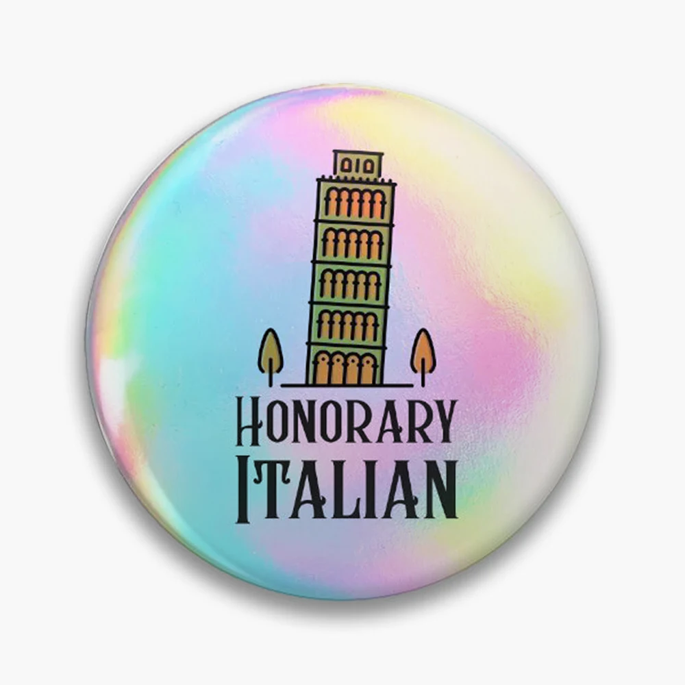 Honorary Italian Pin Holographic Star Heart Pin Brooches Laminated Button Fashion Accessory