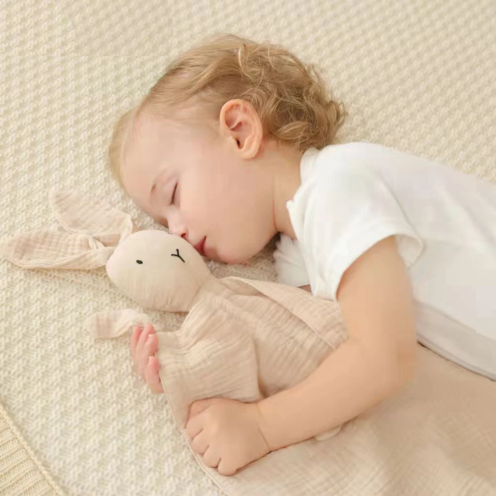 Couverture de bébé en mousseline pour nouveau-né, lapin mignon, gaze de coton doux, serviette pour apaiser le sommeil des enfants, bavoir pour garçons et filles