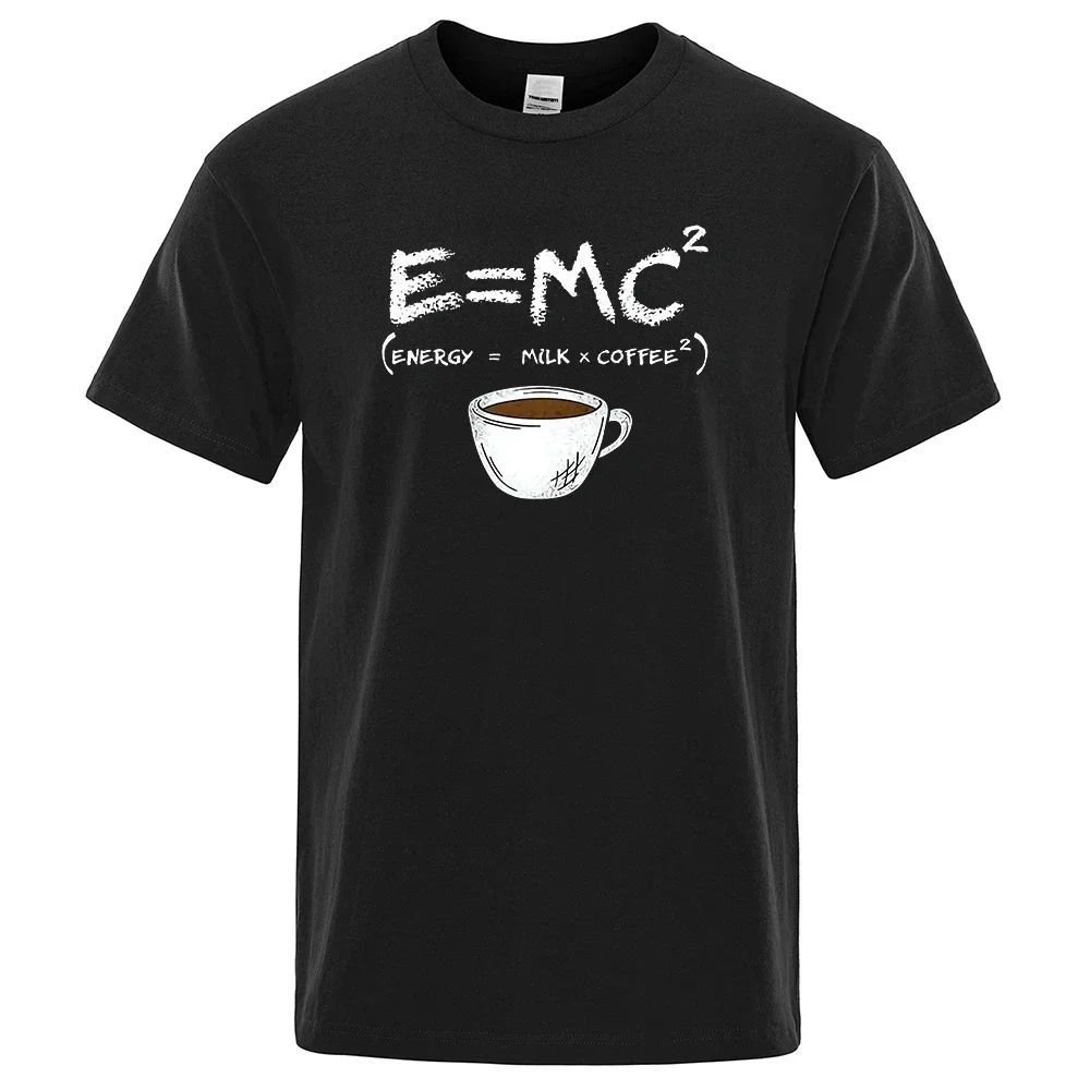 

Camiseta с принтом Energy = Молоко + кофе для мужчин, удобные рубашки, хлопковые рубашки