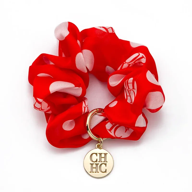 CH Tie Womens Daily Party Use Horrorcosplaycostumeprops Polka Dot Scrunchie Cosplay Accessories Gold Logo Charm Elastic Hair image 5
