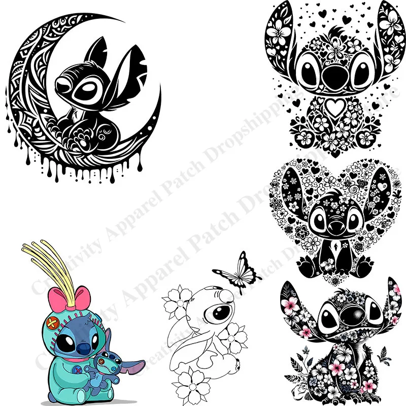 Cute Stitch DIY Heat Transfer Patches for Clothing Stitch Patches on Clothes Stickers DIY Hoodies Clothes Accessory Patch Decor