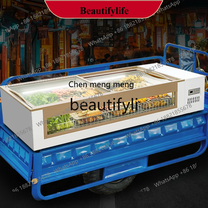 

AB02 Glass Freezer Commercial Desktop Small Refrigerated Freezer Display Cabinet Stall Fresh-Keeping Ordering Cabinet