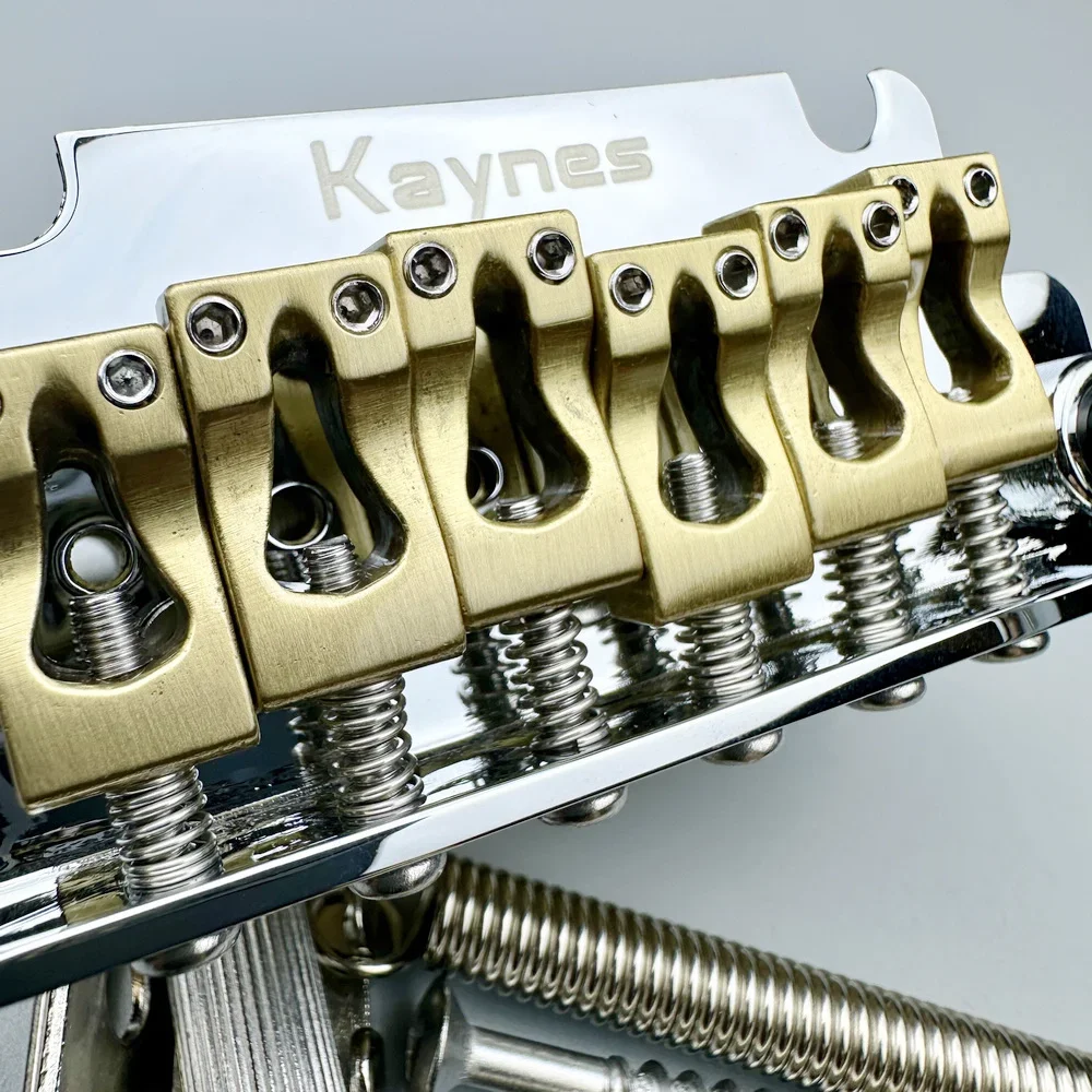 KAYNES 2 point Electric Guitar Tremolo System Bridge With Brass Block and Saddles for ST and suhr guitar Chrome Silver KY06