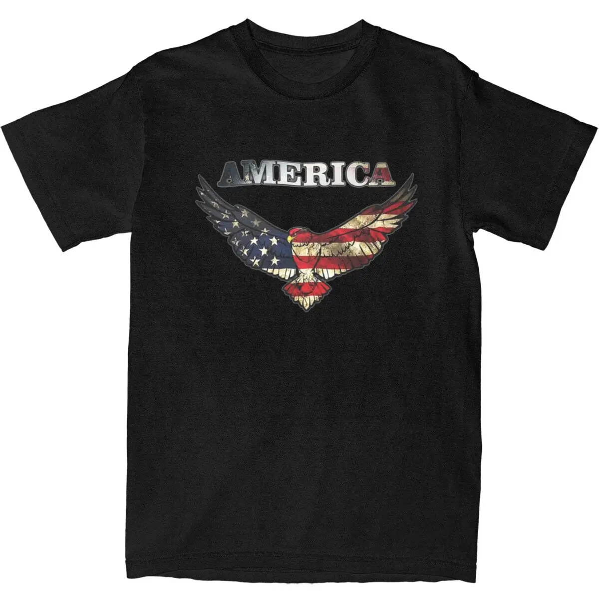 

Man T Shirt America Bald Eagle T Shirts Hippie USA Flag Summer Tees Classic Design 100 Cotton Clothes Gift