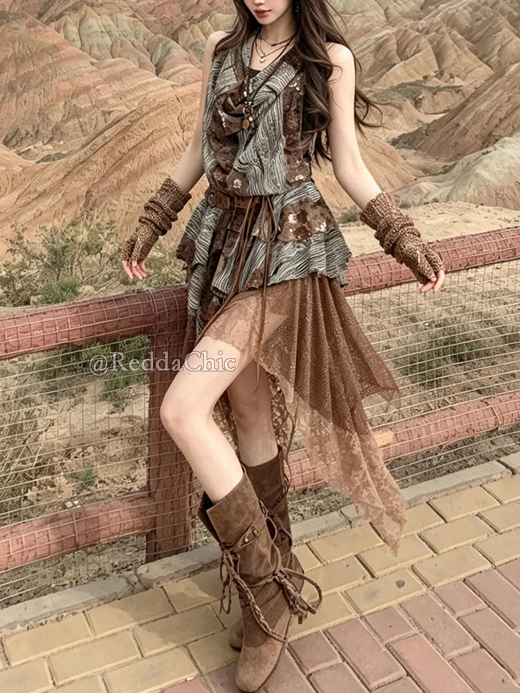 ReddaChic Retro Boho Irregular - Vintage Fashion Ai 评论和价格