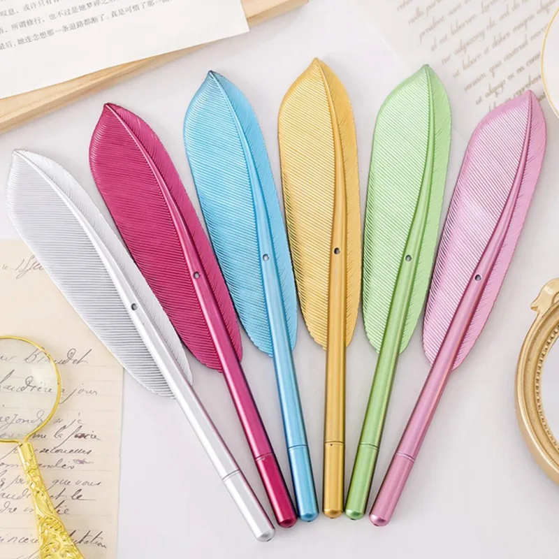 1 Piece Feather Gel Pen Cute Kawaii Stationery School Office Supply Luxury Gift Pretty Lovely Model Style Handle