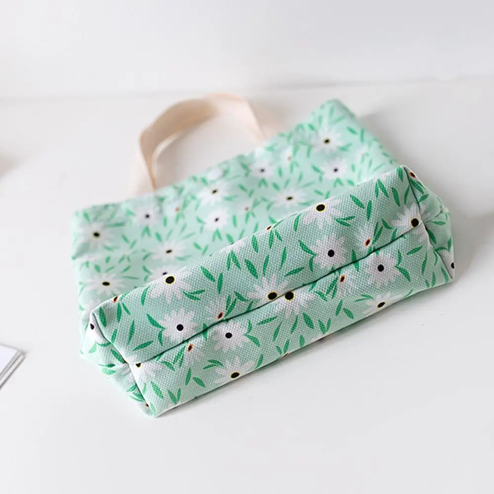 New Large Capacity Women's Hand Bag Reusable Broken Flowers Lunch Pack Lunch Bag Small Fresh Hand Bags