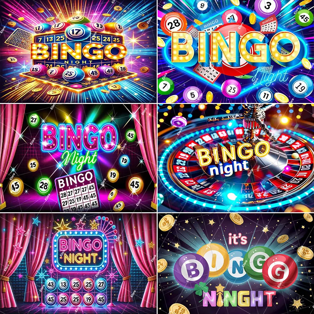 

1piece Bingo Night Party Supplies Lottery Winning Ball Game Time Cards Photography Background for Living Room Bedroom Decor