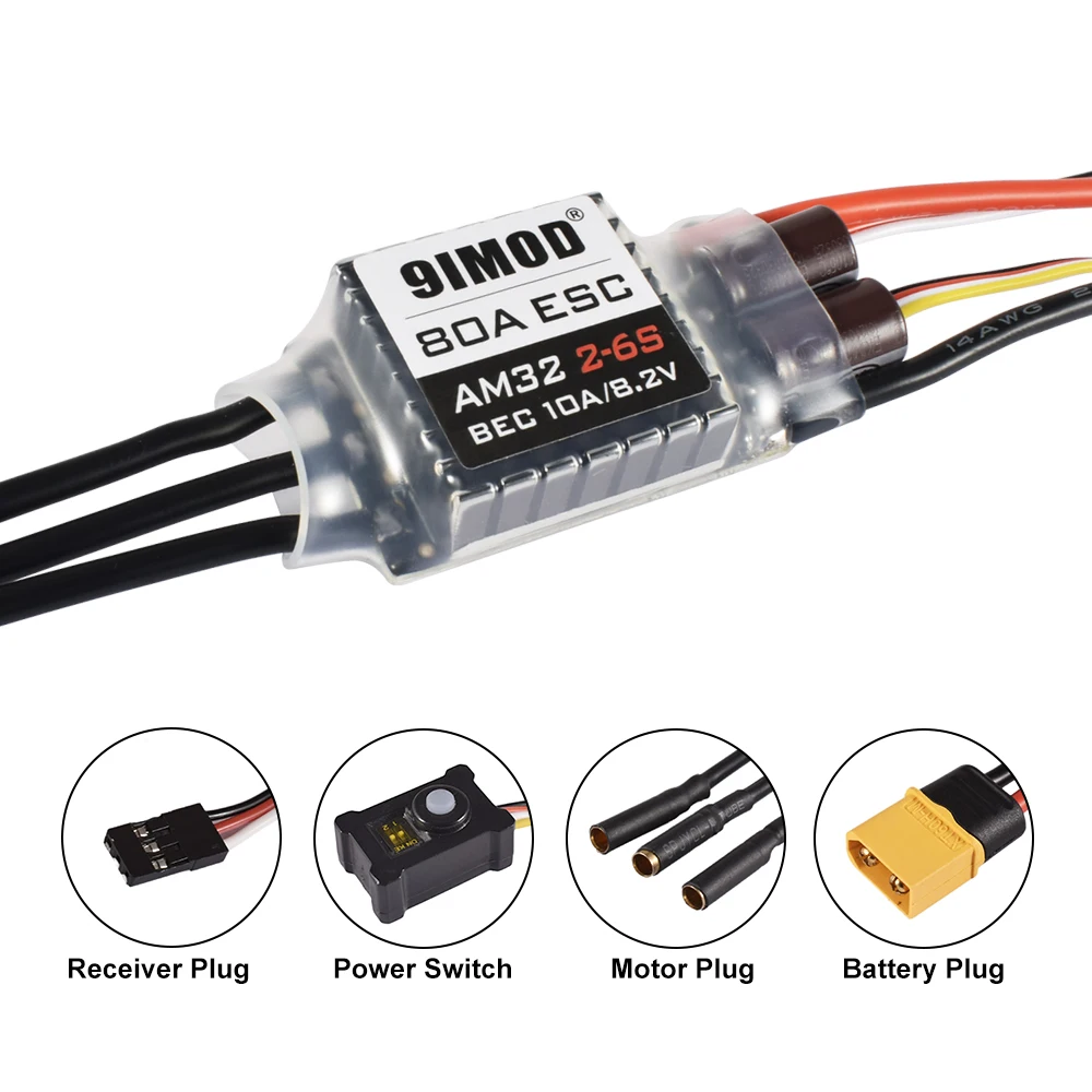 9IMOD RC Brushless Combo AM32 80A ESC 3542 1850KV/2250KV Brushless Motor Gearbox for Axial SCX10 RC Crawler Car Upgrades Parts