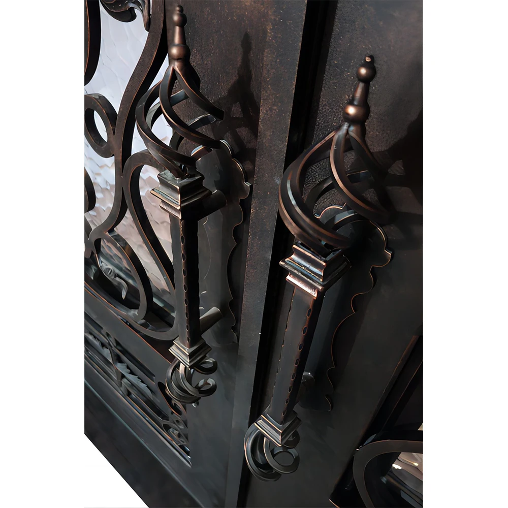 مقابض باب الدخول والنافذة المزخرفة، مقبض الباب الرئيسي من الحديد المطاوع، تصميم جرافيكي