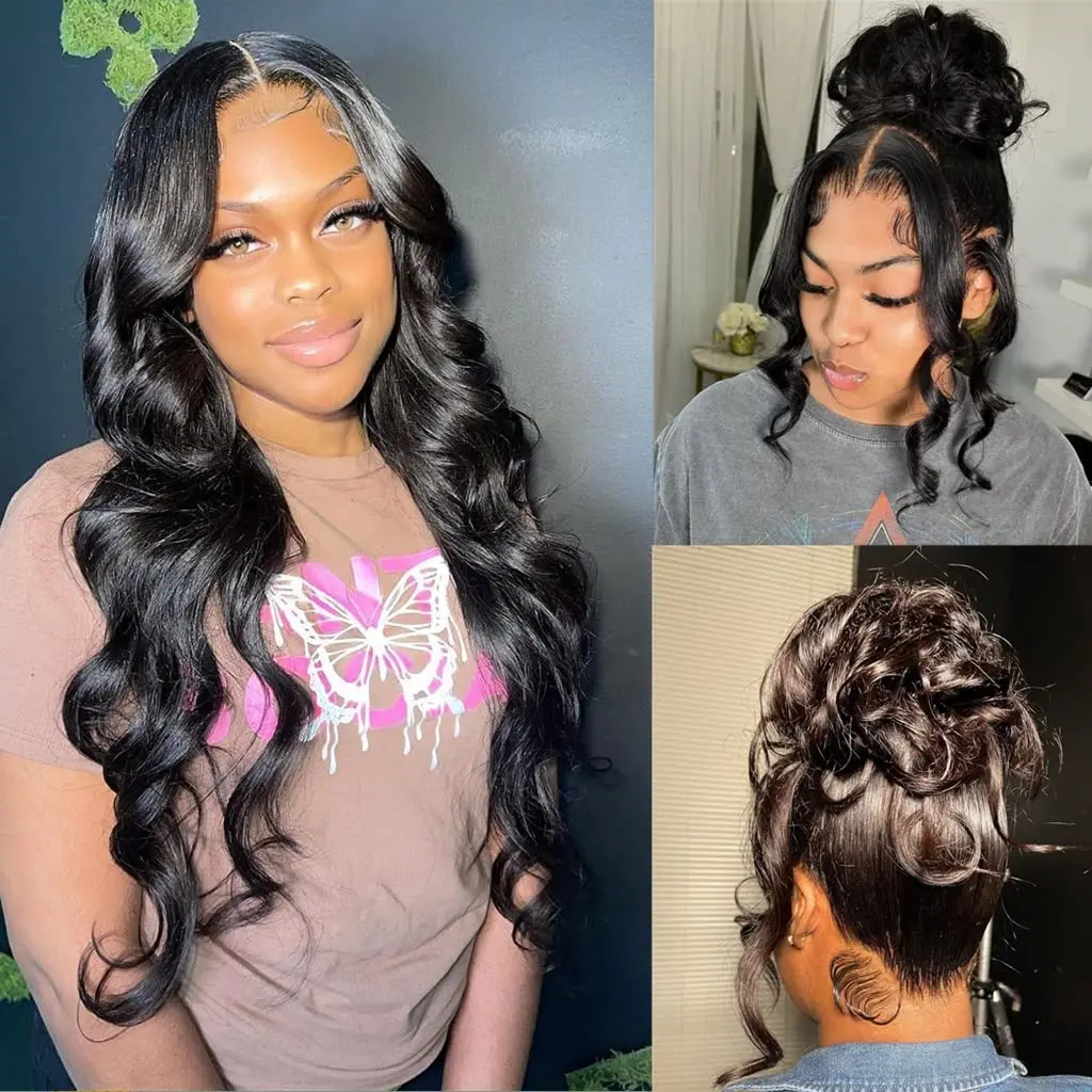 Body Wave 6X4 Transparent Lace Front Human Hair Wig 18 28 Inch Lace Frontal Wigs Pre Plucked For Black Women