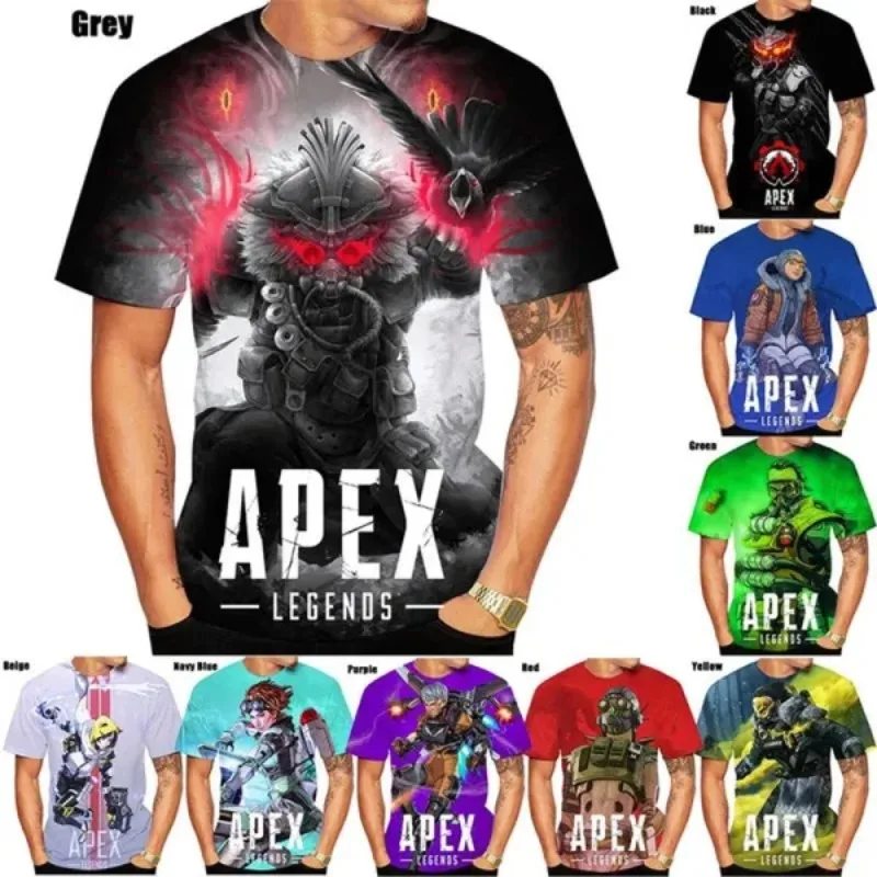 Game Apex Legends Men Women Fashion Slim T-shirt 3D Printing T-shirt Short-sleeved T-shirt Casual Round Neck Top Men's Clothing