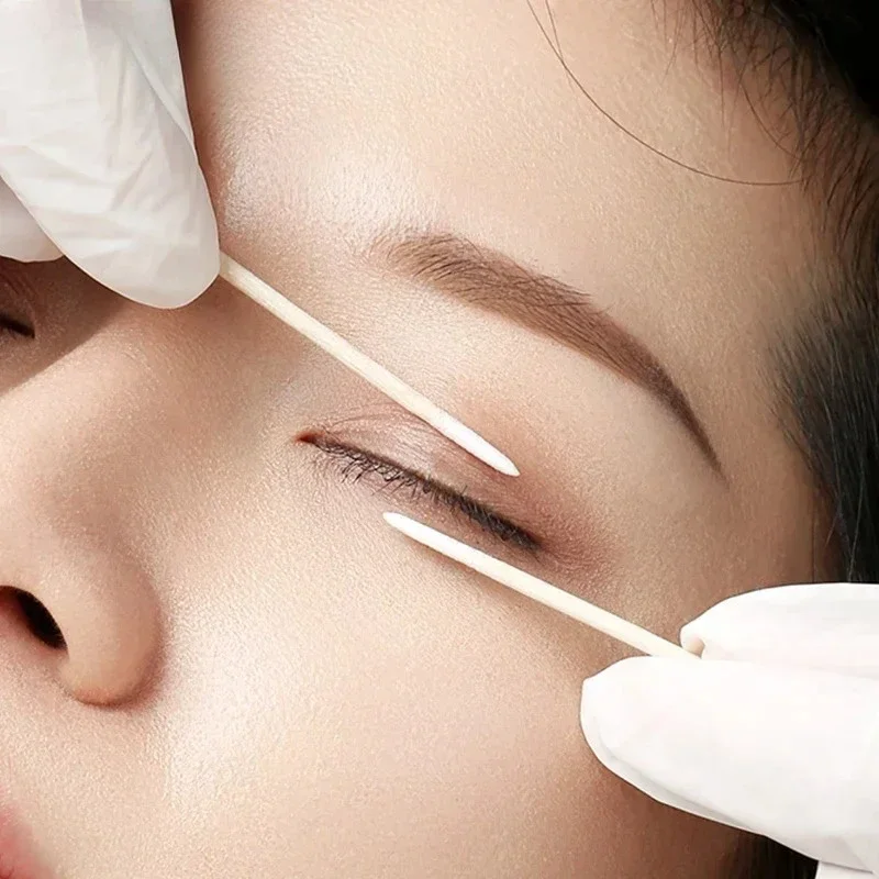 الوشم الخشب القطن تمديد أدوات 1000 قطعة مسحة صغيرة رمش Microblading تنظيف العصي الخشبية التجميل فرشاة قطن براعم تلميح #4
