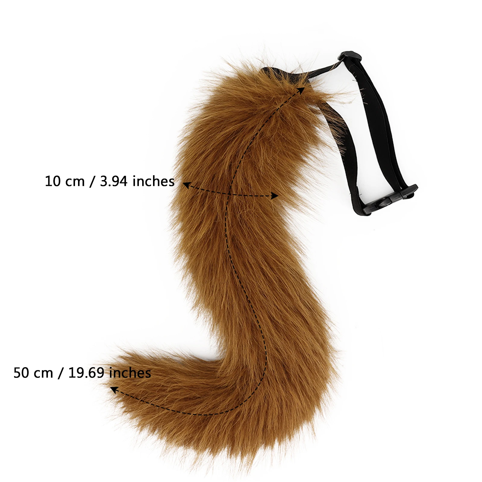 Faux Fur Half Face Mask Paw Gloves Wolf Fox Tail and Leather Necklace Set Costume for Halloween Cosplay Party