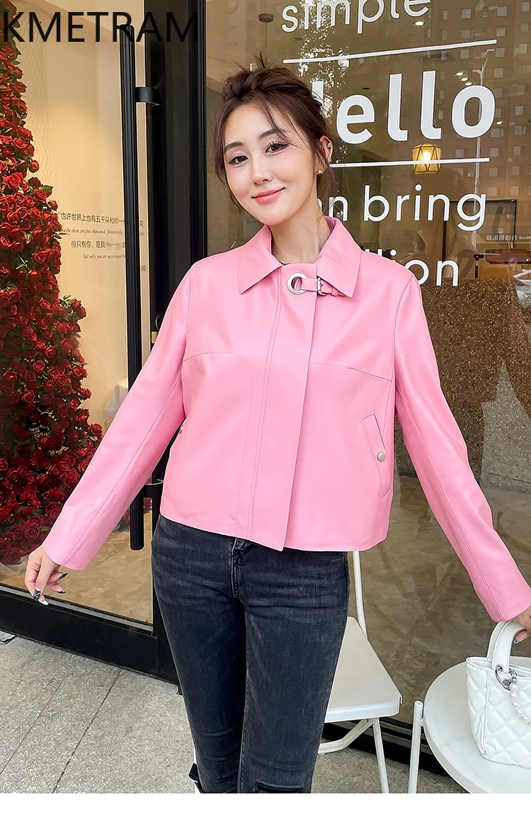 Strato superiore al 100% di giacca di pelle di pecora Donna Biker Giacche di pelle genuina Donna Capispalla corti Abiti autunnali 2025 дубл Estranteка ж illegalicud