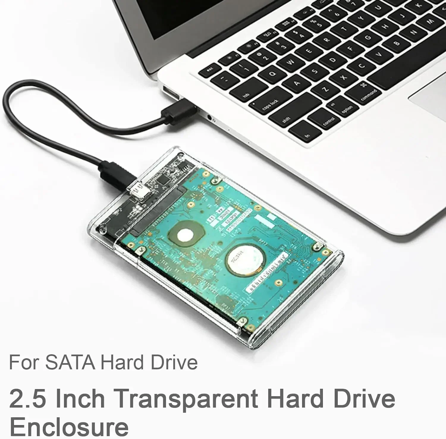 2.5 Inch SATA SSD External Hard Drive Case USB 3.0/Type C HDD Enclosure with 5Gbps Transfer Speed Clear Harddisk Boxs Hdd Case