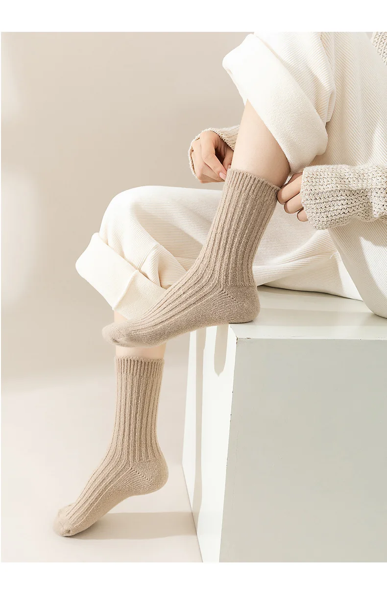 Wool Cashmere Thermal Long Sock for Women Homewear Sleeping Thicken Warm Crew Socks Women Socks Autumn Winter Calcetines Mujer