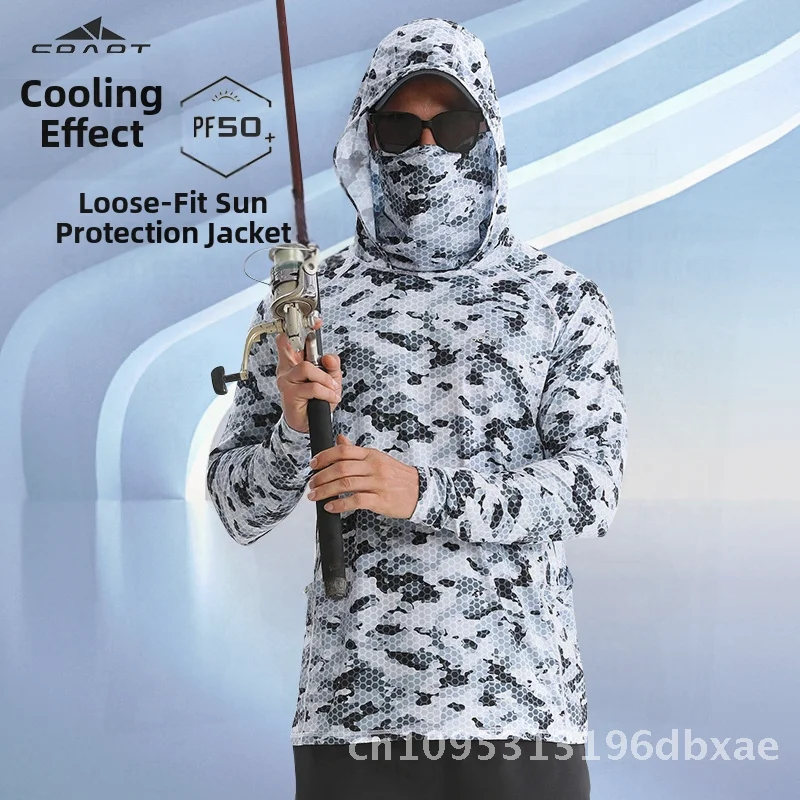 

Men's Camouflage Ice Silk Fishing Clothing Quick-Drying Sun Protection Lightweight Sea Fishing Gear Unisex Sports Trendy Camo