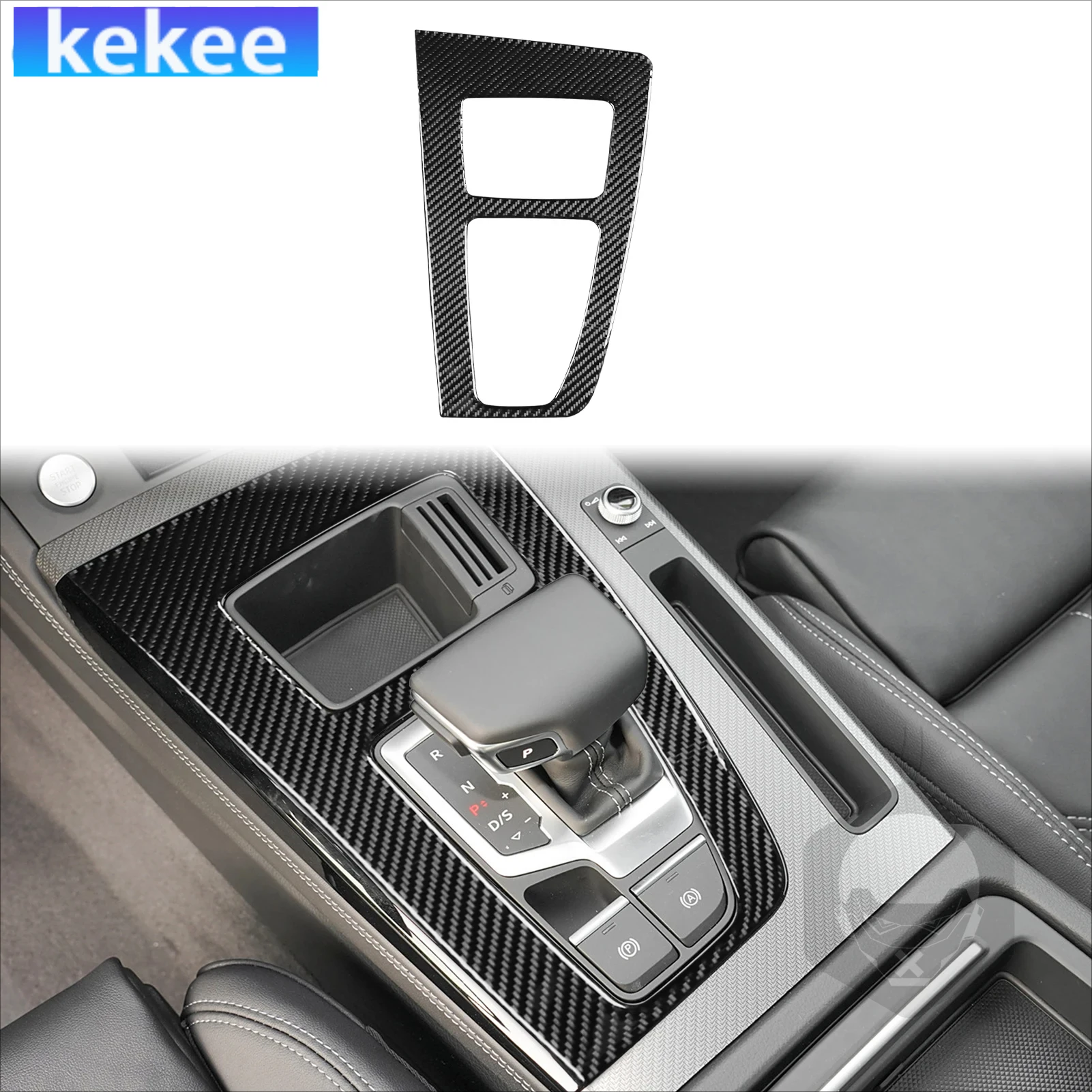 

For Audi Q5L 2021 2022 2023 2024 Carbon Fiber Interior Center Console Gear Shift Car Accessories Cover Tuning Stickers Trims