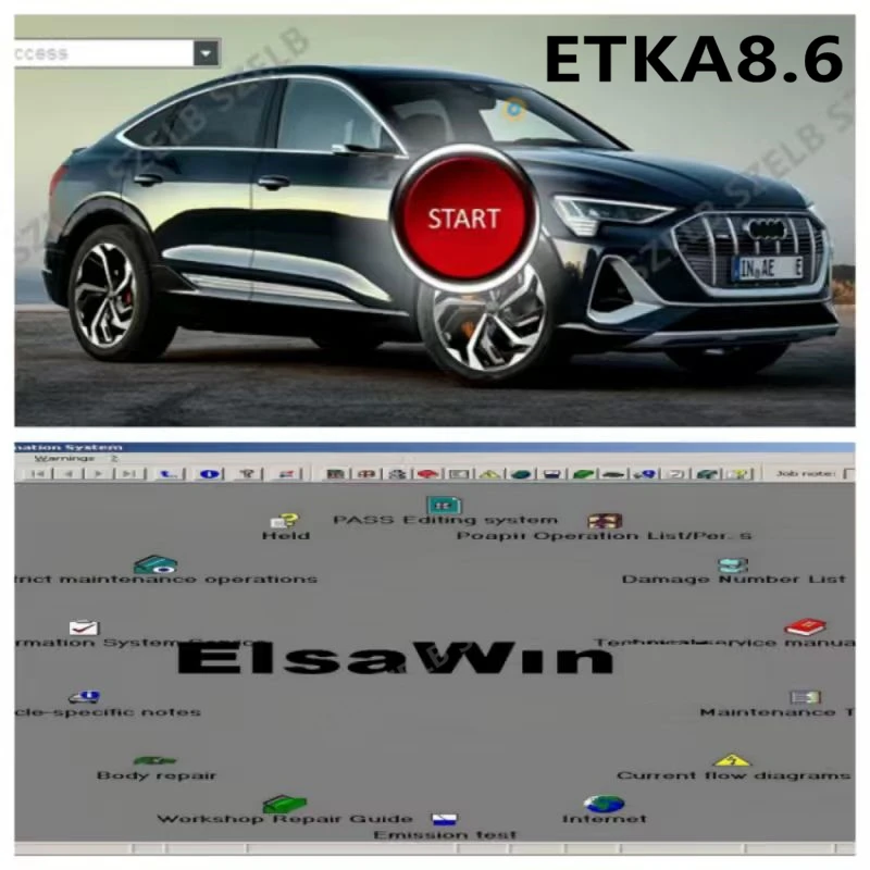 Newest ETKA 8.6 + Elsawin 6.0 Auto Repair Etka 8.6 Software Group Vehicles Electronic Parts Catalog For V/W+AU//DI+SE//AT+SKO//D
