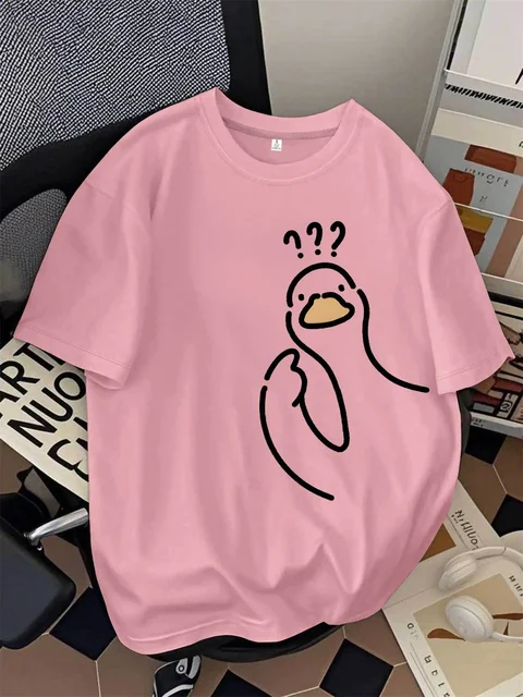768-1b05ae.jpg Cute Duck T shirt Oversized Clothes (Unisex)