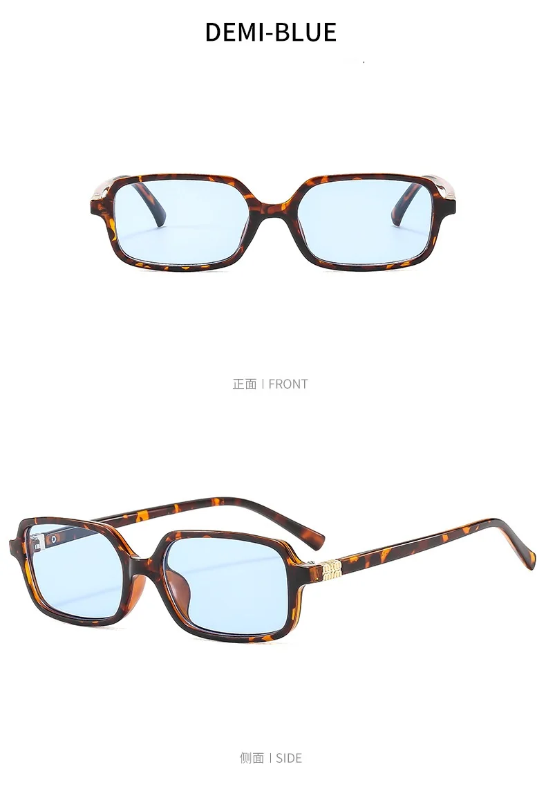 Vintage Rechteck Sonnenbrille Frauen 2024, Marke Designer Kleine Oval Anti Blaues Licht Gläser Retro Mode Männer Leopard Eyegalsses – Detail 7
