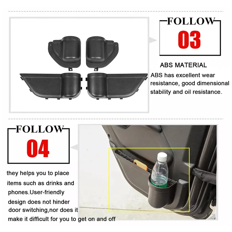 

Лоток для хранения передней двери для Jeep Wrangler JL JLU 4XE Rubicon Sports Gladiator JT 2018-2023, аксессуары для уборки