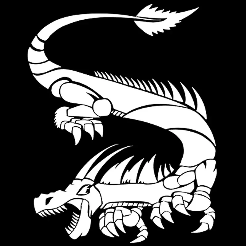 

Dragon Bone Cartoon Art Decals High Quality Car Window Decoration Personality Pvc Waterproof Decals Black/white, 15cm*12cm