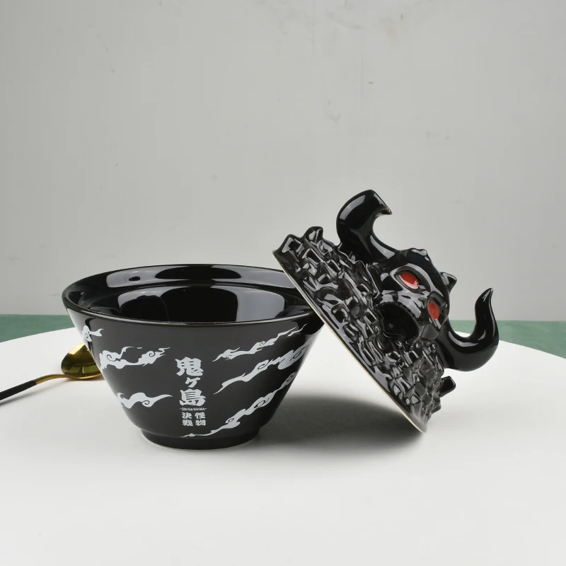 One Piece The Island of Ghosts Decisive Instant Noodle Ceramics Bowl Anime Figure Large Capacity Luffy Fifth Gear Battle Kaidou image 4