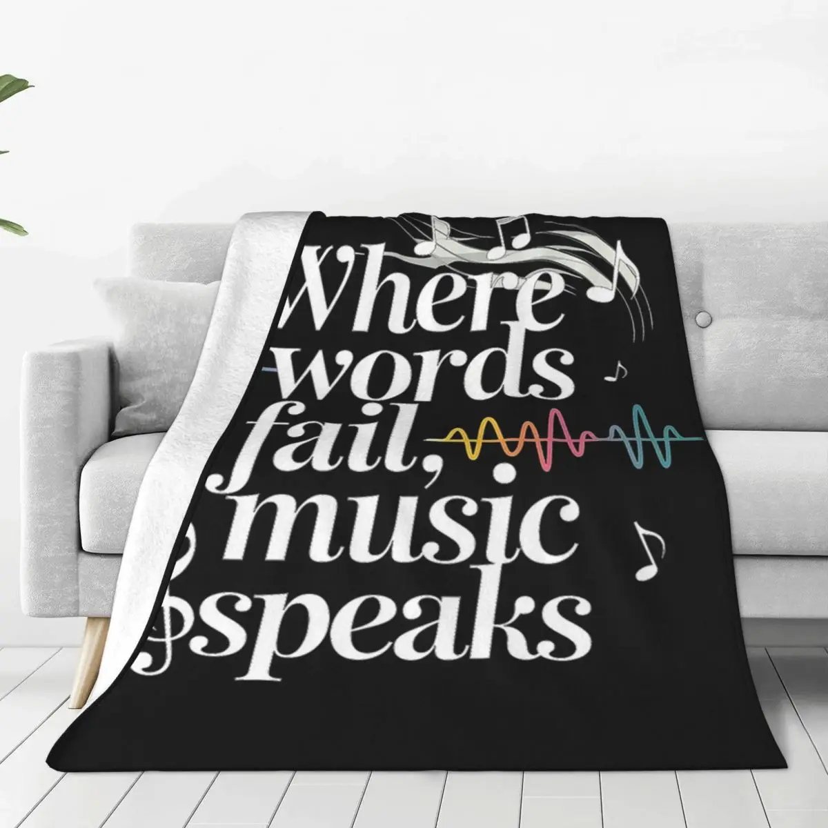 Where Words Fail,music Speaks Blanket Fleece Super Soft Sofa Throw Blankets For Couch Bedding Travel Throws Bedspread Quilt