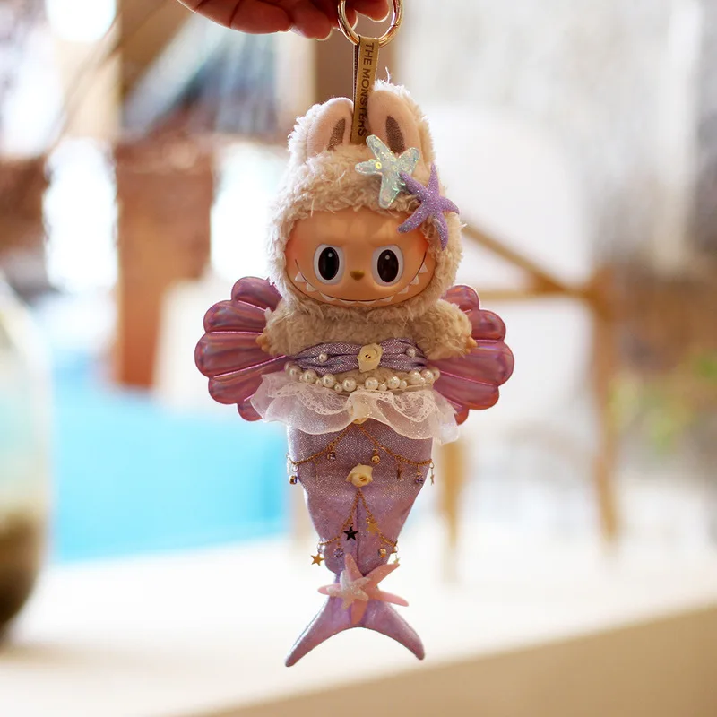 ل labubu الجيل الأول/الثالث سحب ما يصل دمية طفل الملابس والاكسسوارات ألعاب من القطيفة ابنة الصياد ضربات القلب معكرون #3