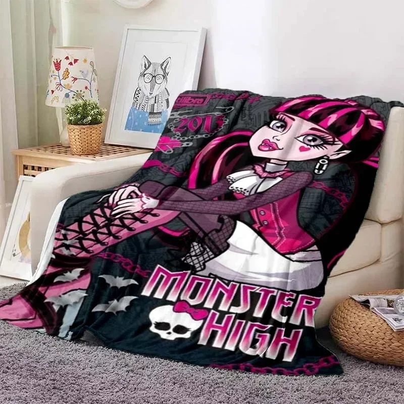 3D Monster High Anime Cartoon Blanket,Soft Throw Blanket for Home Bedroom Bed Sofa Picnic Travel Office Rest Cover Blanket Kids